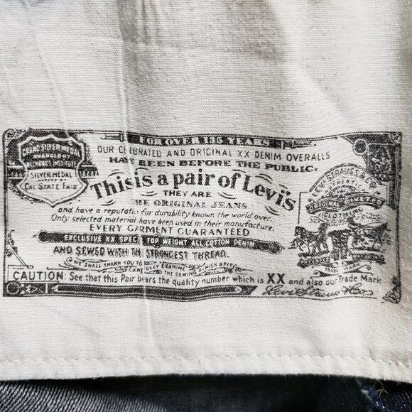 Levi's 501 Jeans Mens 37x30 Blue Cotton Denim Straight Fit Button Fly Distressed - Picture 11 of 11